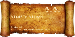 Vitéz Vilmos névjegykártya